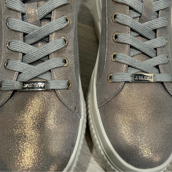 NIB J/SLIDES NYC West Bronze Leather Sneaker Shoes White Platform Soles Size 10M - Picture 10 of 13